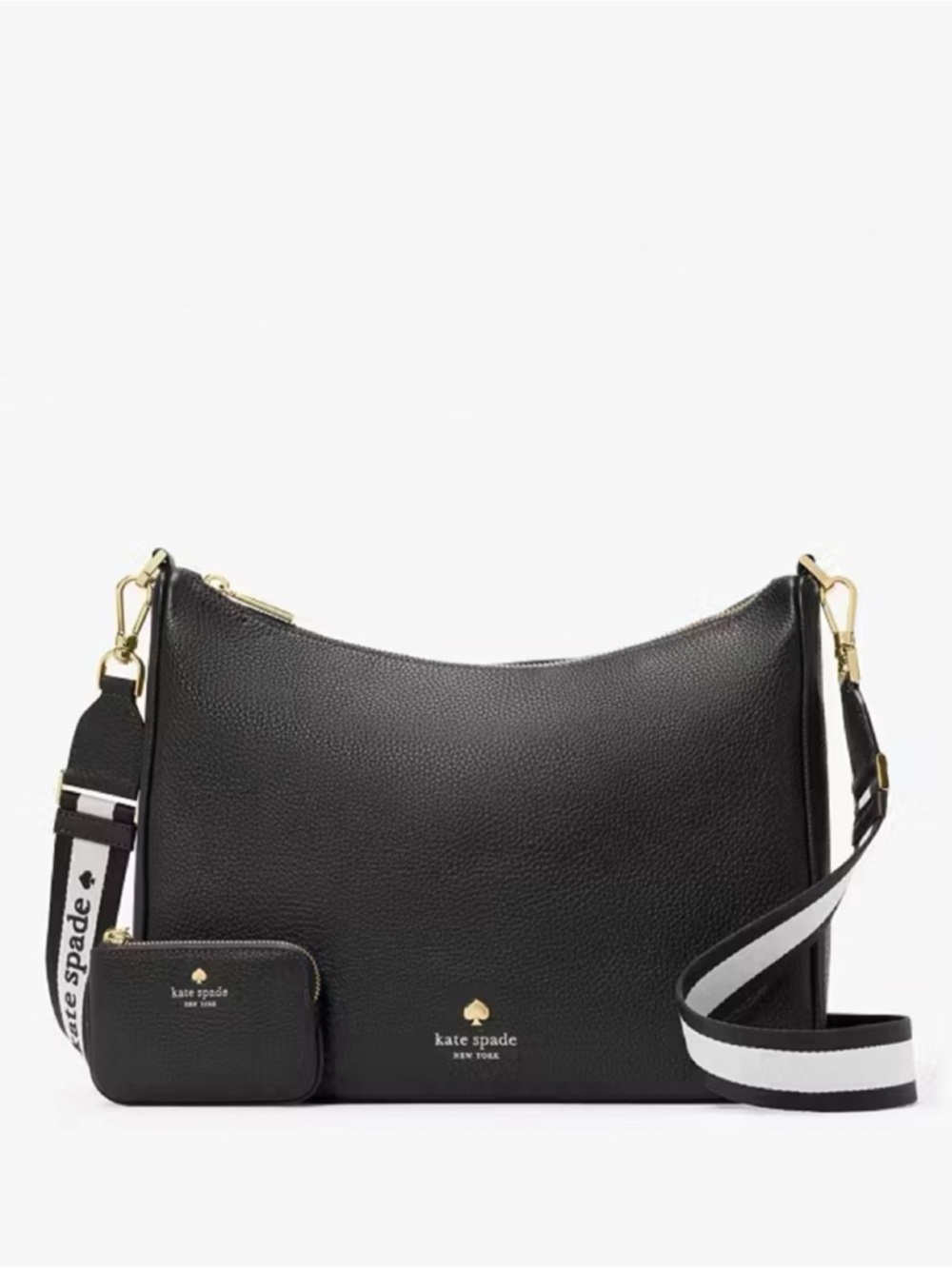Kate Spade Emma Large Pebbled Leather Messenger Crossbody Bag